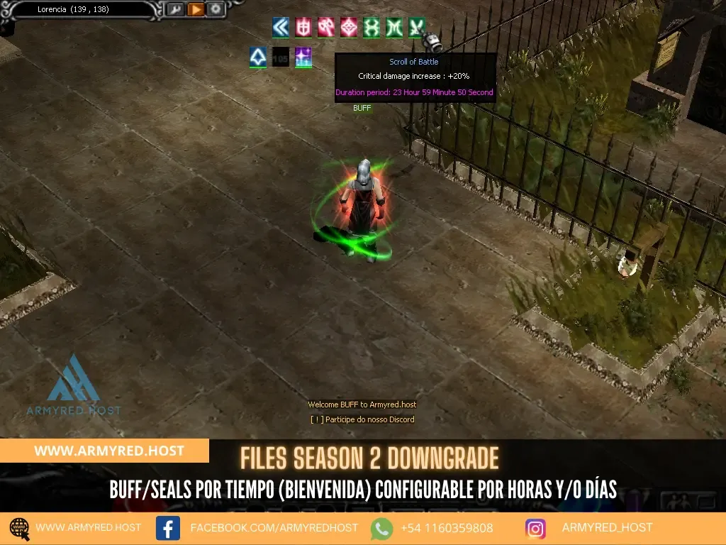Files Season 2 Downgrade: buffs/seals por tempo (boas-vindas), configuráveis por horas e/ou dias