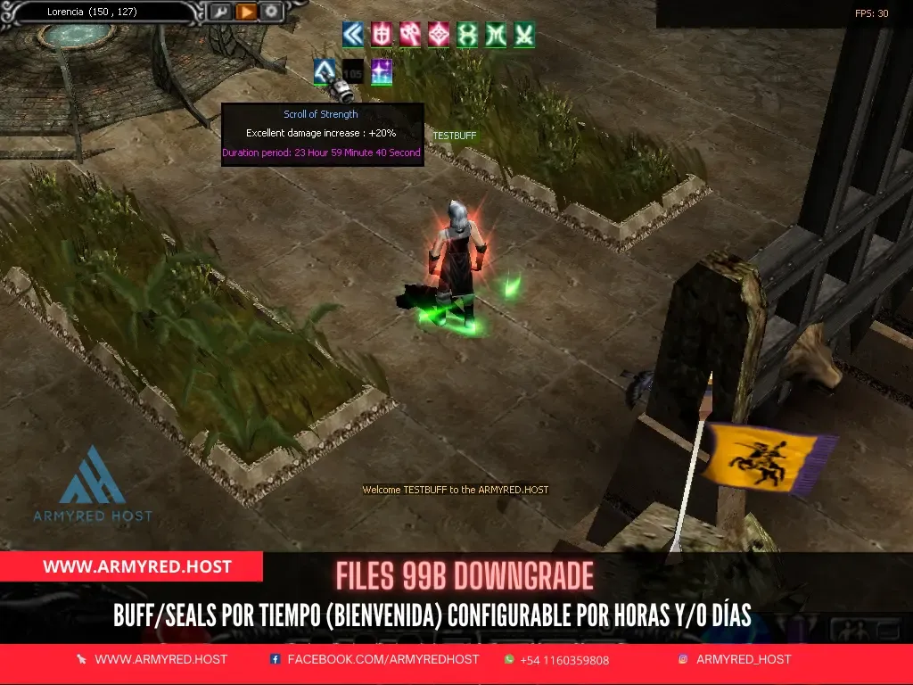 Files 99B Downgrade: buffs/seals por tempo (boas-vindas), configuráveis por horas e/ou dias