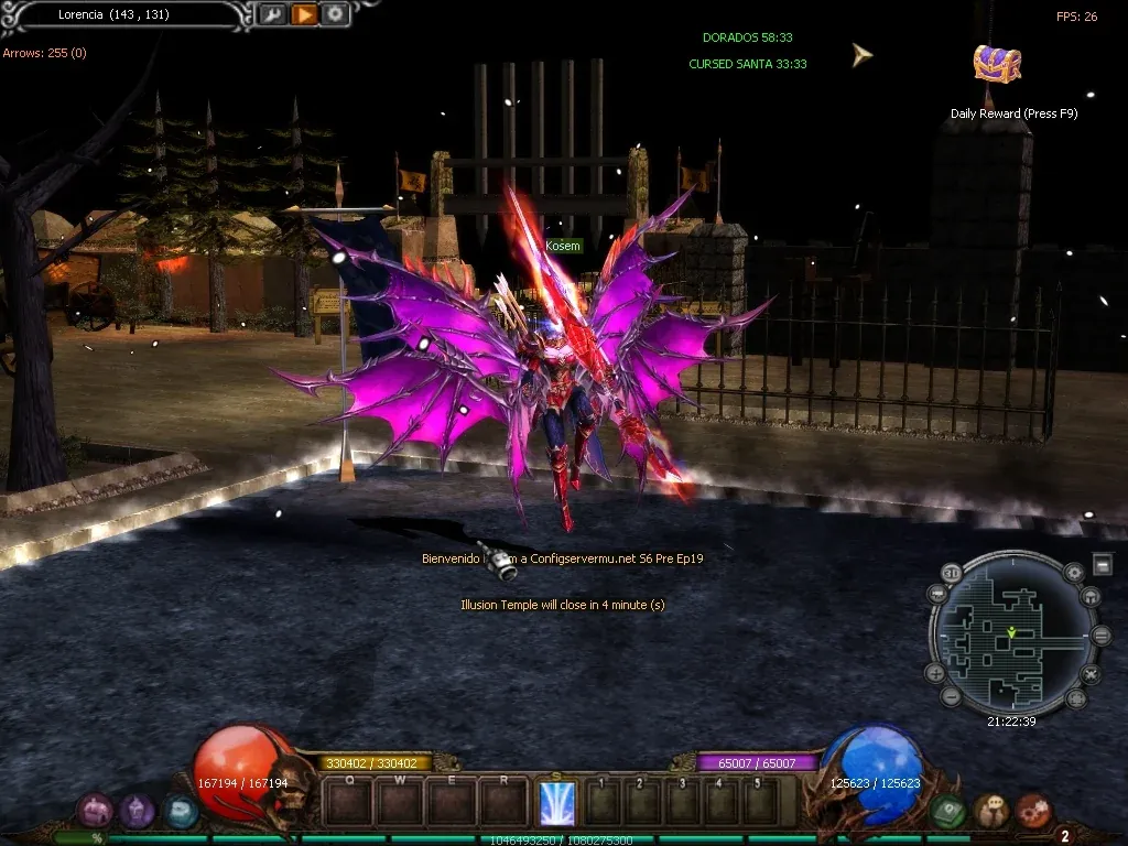 Captura de MU Online Season 6 Upgrade: Asas fúcsia, outra vista