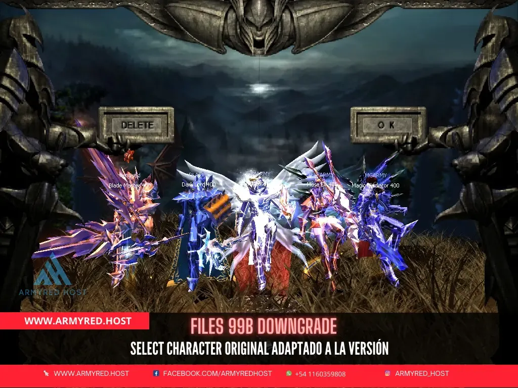 Files 99B Downgrade: Select Character original adaptado à versão