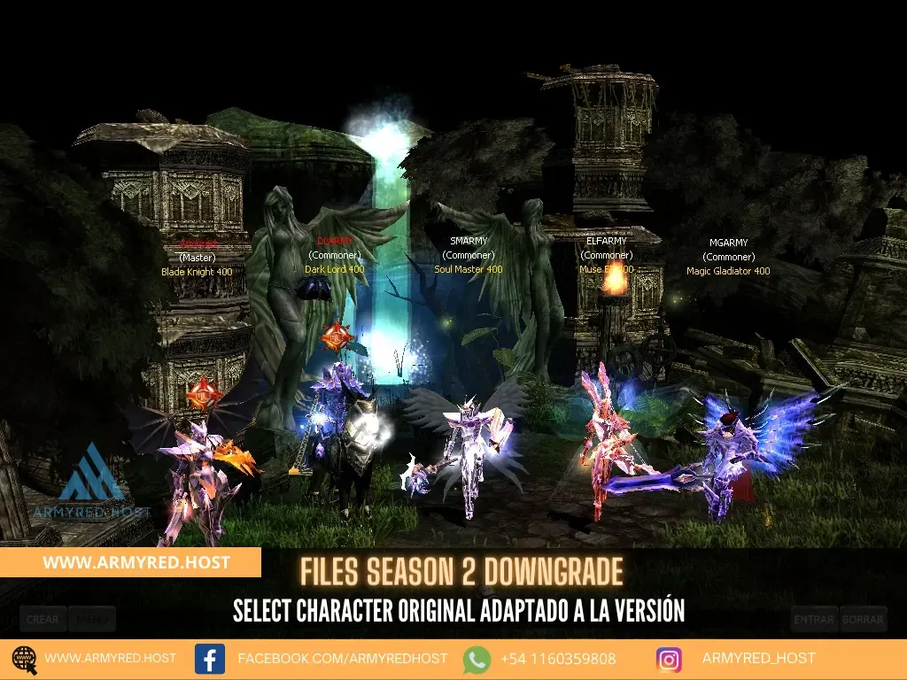 Files Season 2 Downgrade: Select Character original adaptado à versão