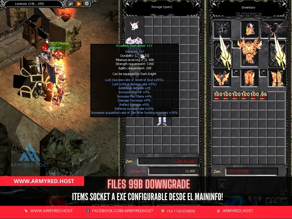 Files 99B Downgrade: itens Socket para Exe configuráveis no MainInfo